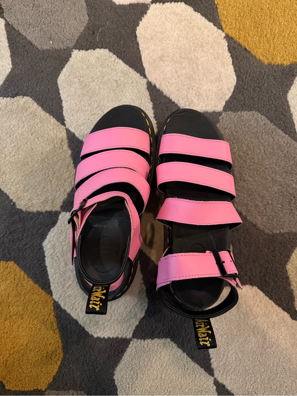 Dr. Martens Pink and Black Blaire Quad Sandal